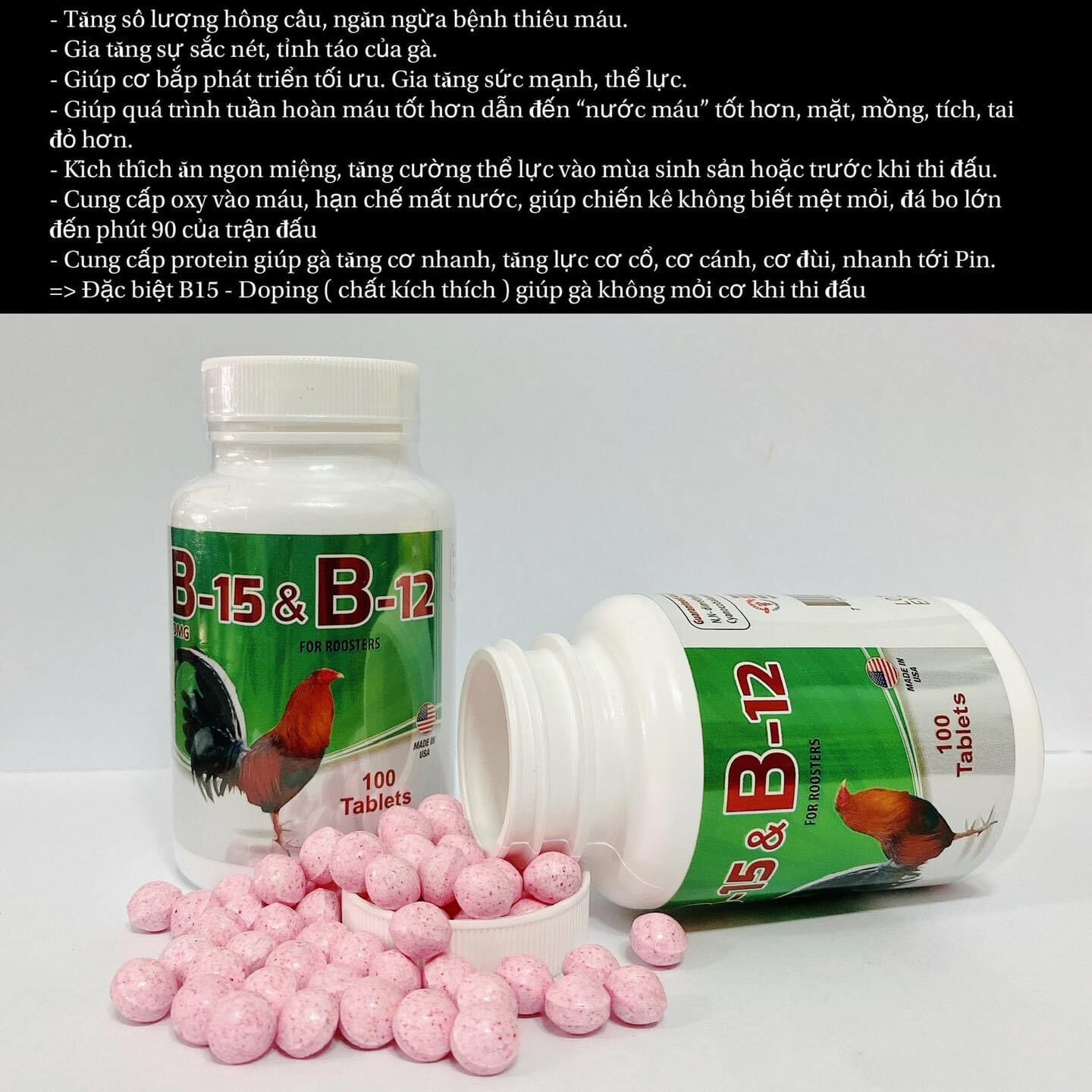 B15 & B12 -  Thuôc nuôi đá tăng bo cho chiết kê lẻ viên