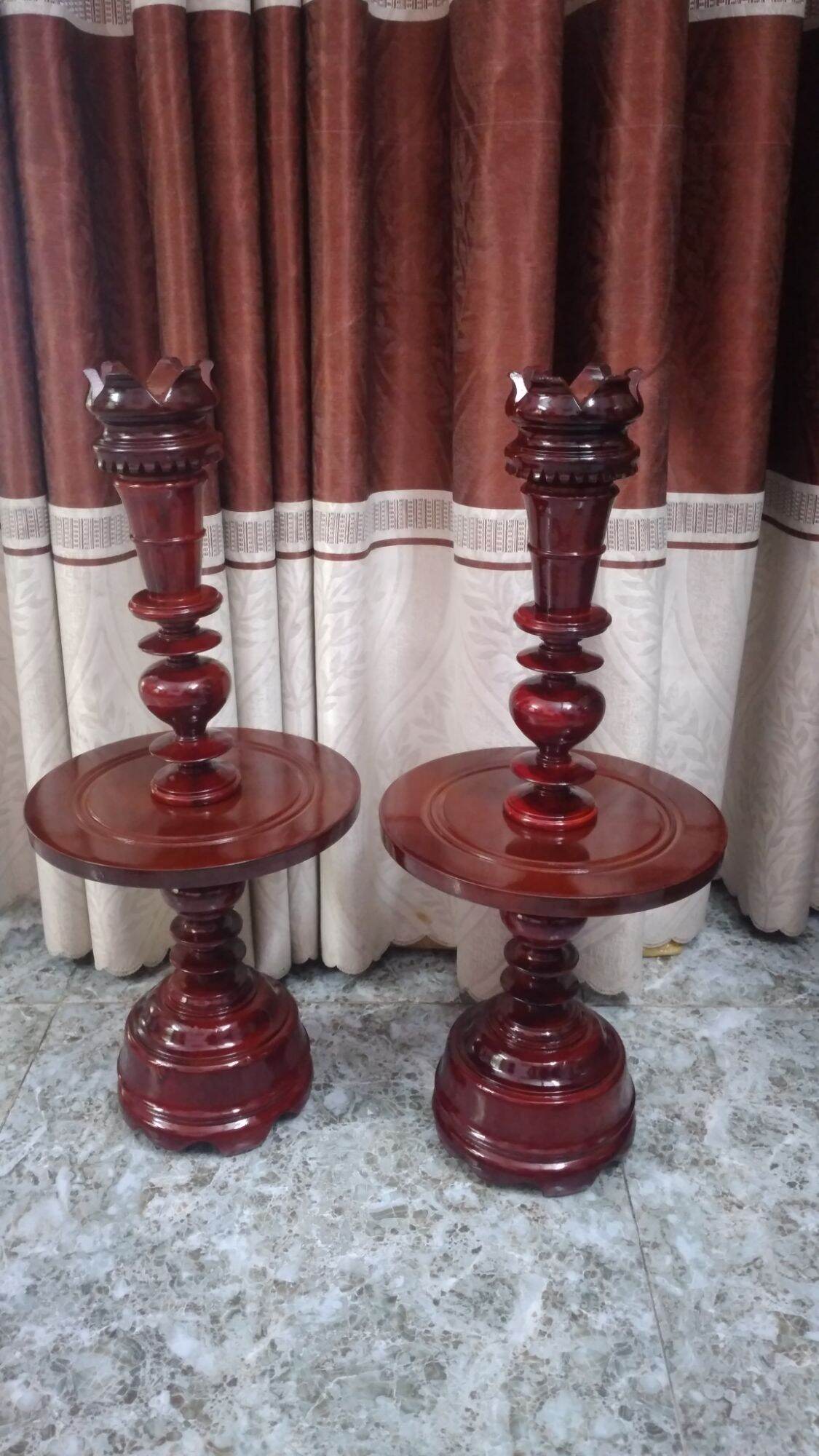 Cặp chân đèn gỗ tràm cam kết giá rẻ trên thị trường sp da công tận gốc
