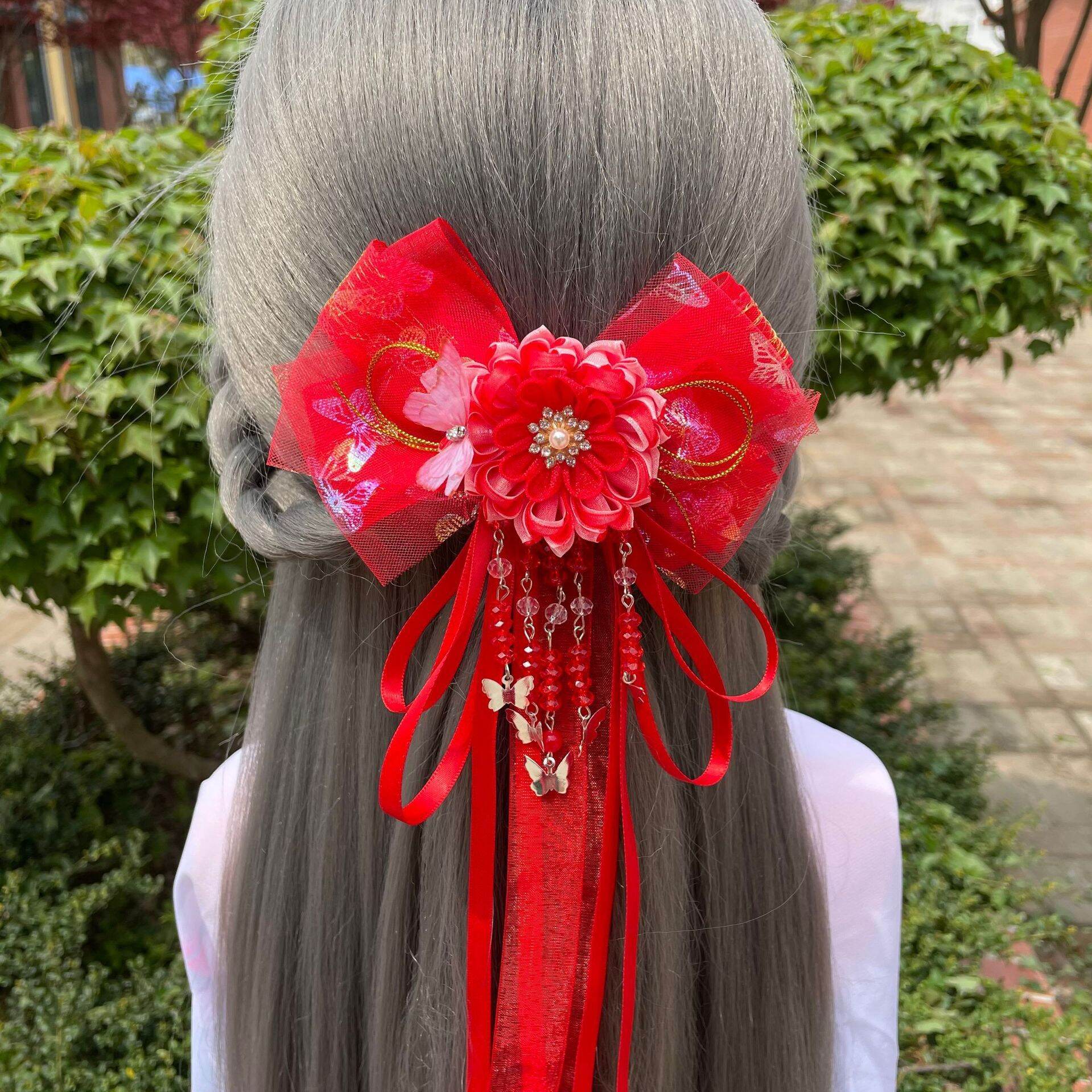 kẹp tóc nơ phong cách cổ trang, hanfu  tiểu thư 19