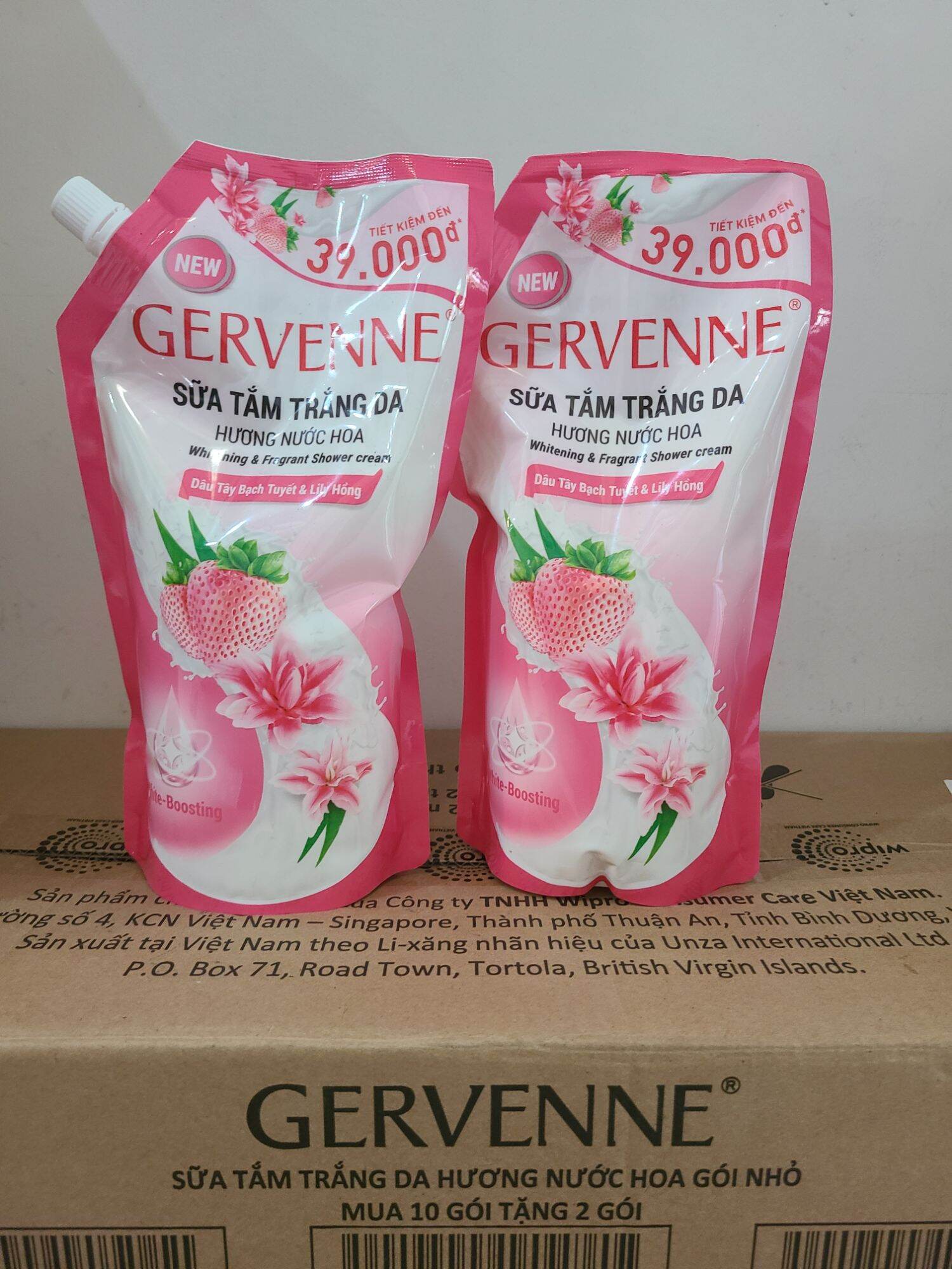 com bo 2 túi sữa tắm gervenne 900g