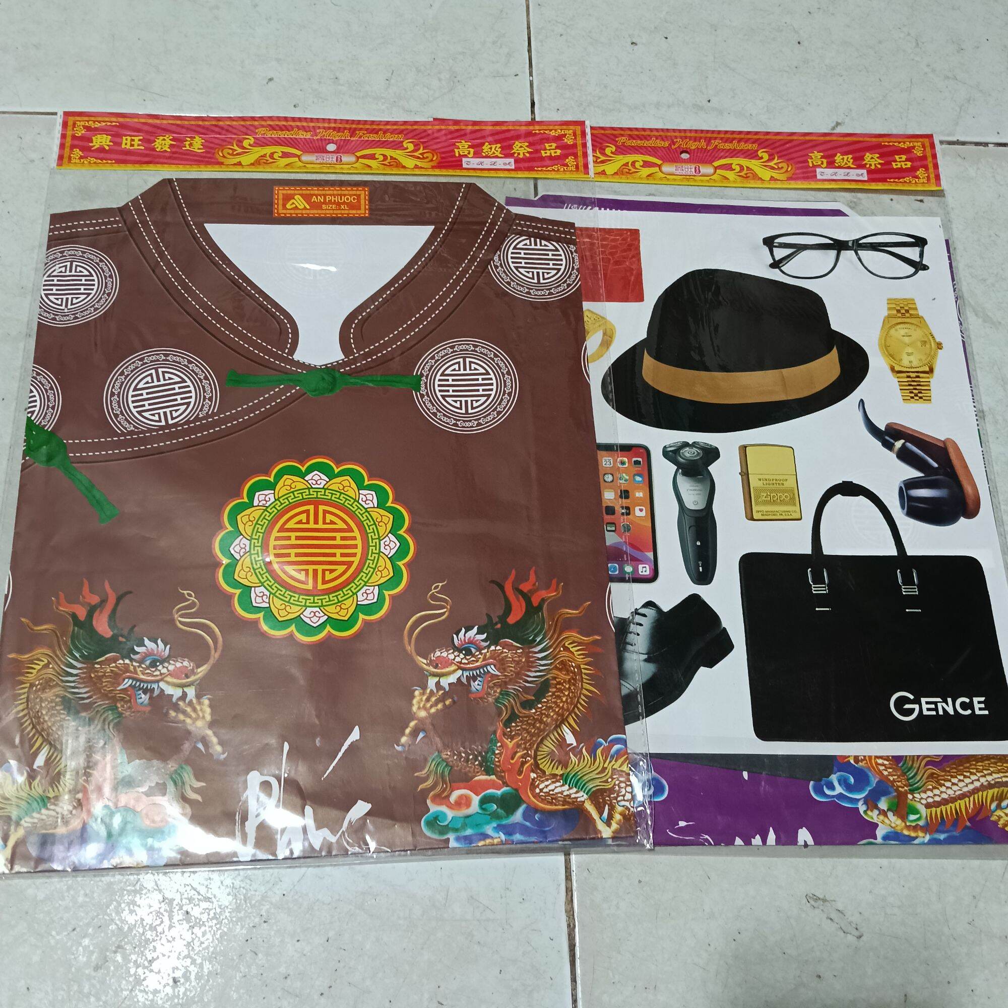 (Combo 5 áo) Hàng mã bộ quần áo gấm ông, áo sẩm, áo dài nam kèm phụ kiện
