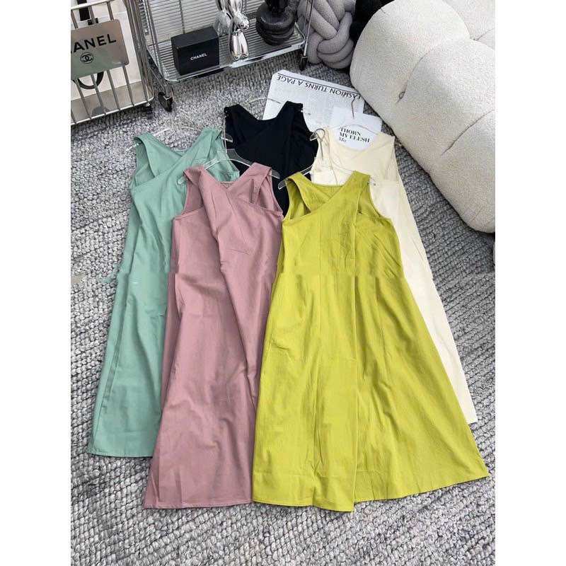 Đầm bầu 2 dây chéo maxi đi biển siêu hot