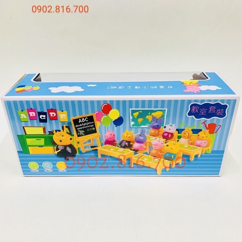 [HCM]Đồ chơi lớp học heo peppa 10 nhân vật