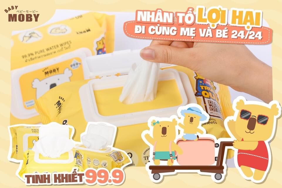 KHĂN ƯỚT TINH KHIẾT MOBY THEO MẸ 24.24H
