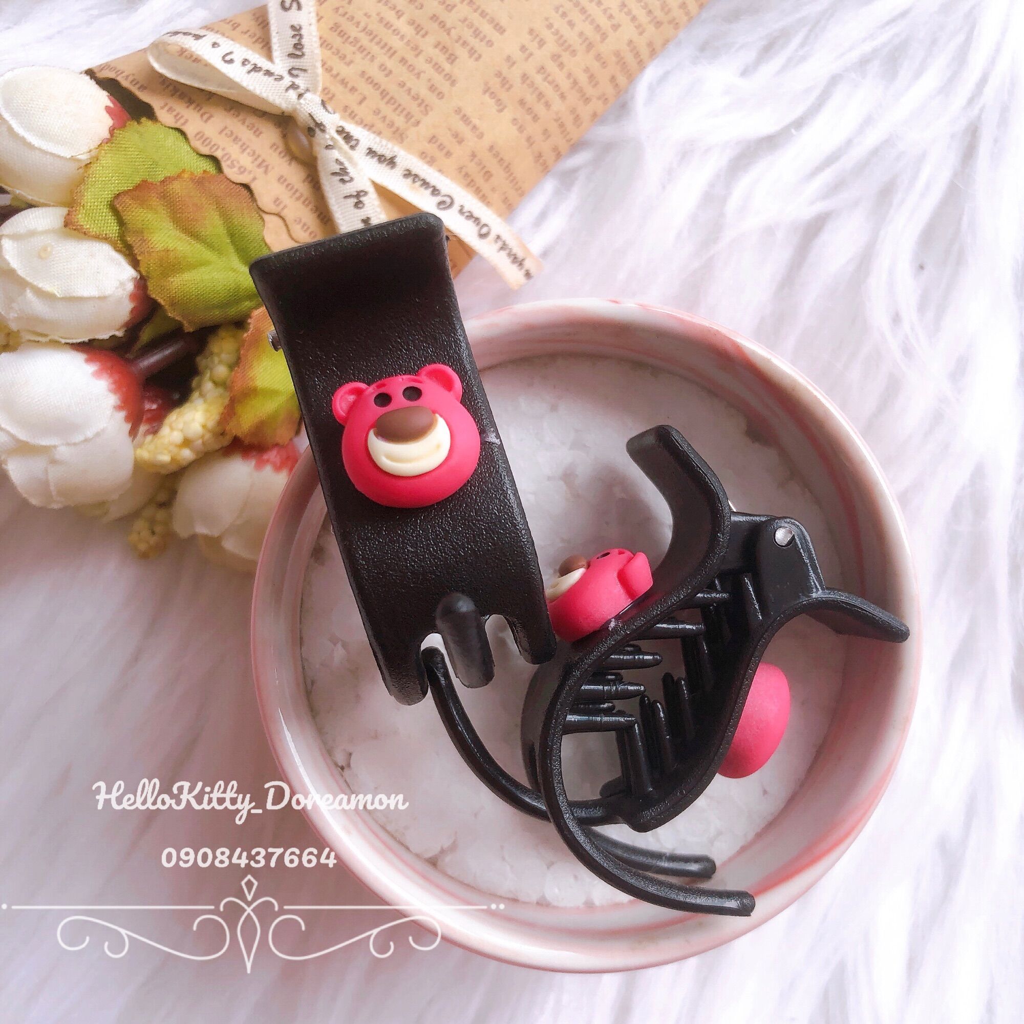 Kẹp tóc càng cua 3r và 5r gấu dâu lotso