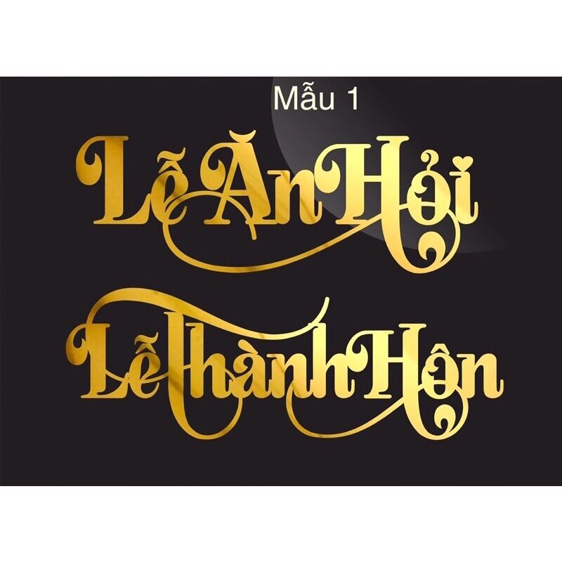 Lễ thành hôn, vu quy, đính hôn, tân hôn bộ chữ gương vàng treo cổng hoa