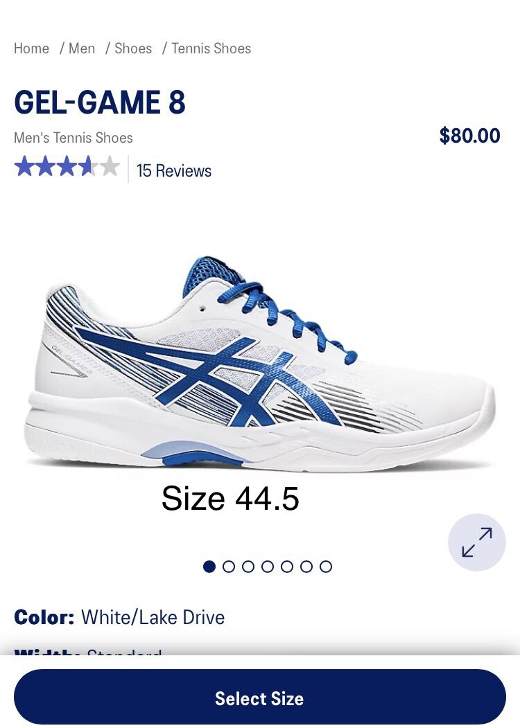 Giày tennis săn sale ebay gel game 8 size 44.5