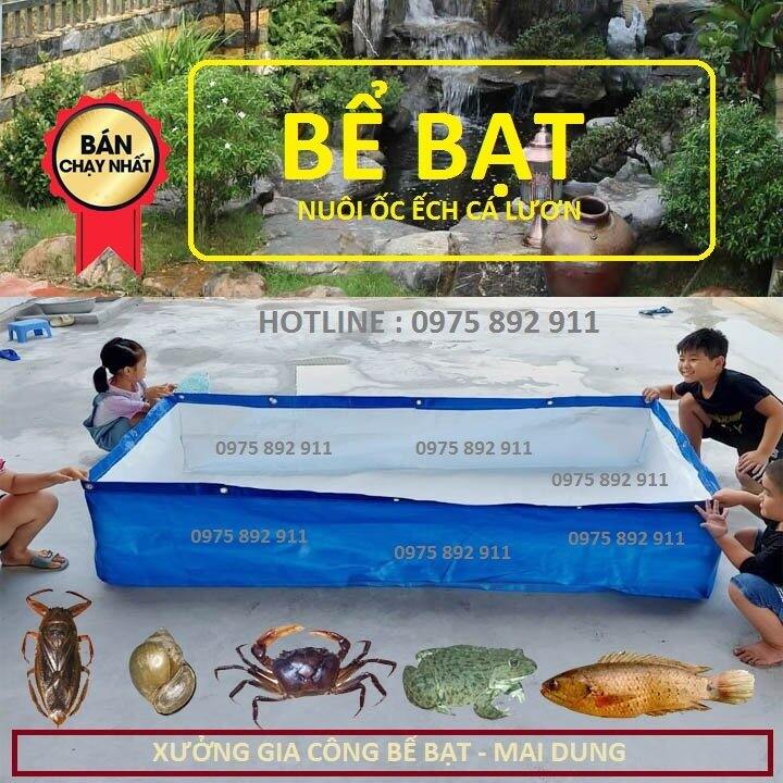 Bể bạt nuôi ốc ếch cá lươn, loại korea xanh trắng