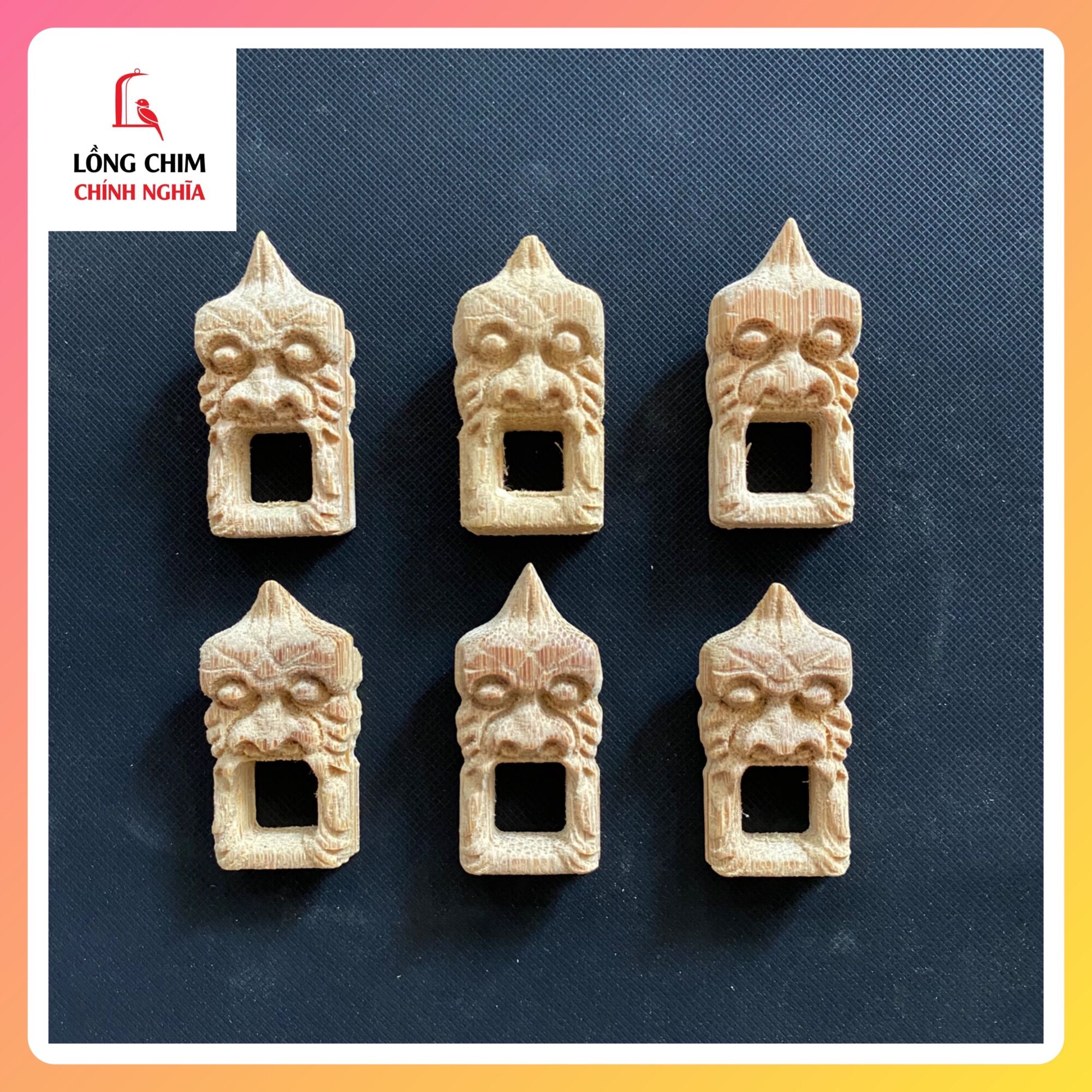 Bộ 6 miếng cửa sổ hình mặt quỳ dành cho lồng choè than/lửa, chiều cao 4cm - phụ kiện lồng chim cao cấp