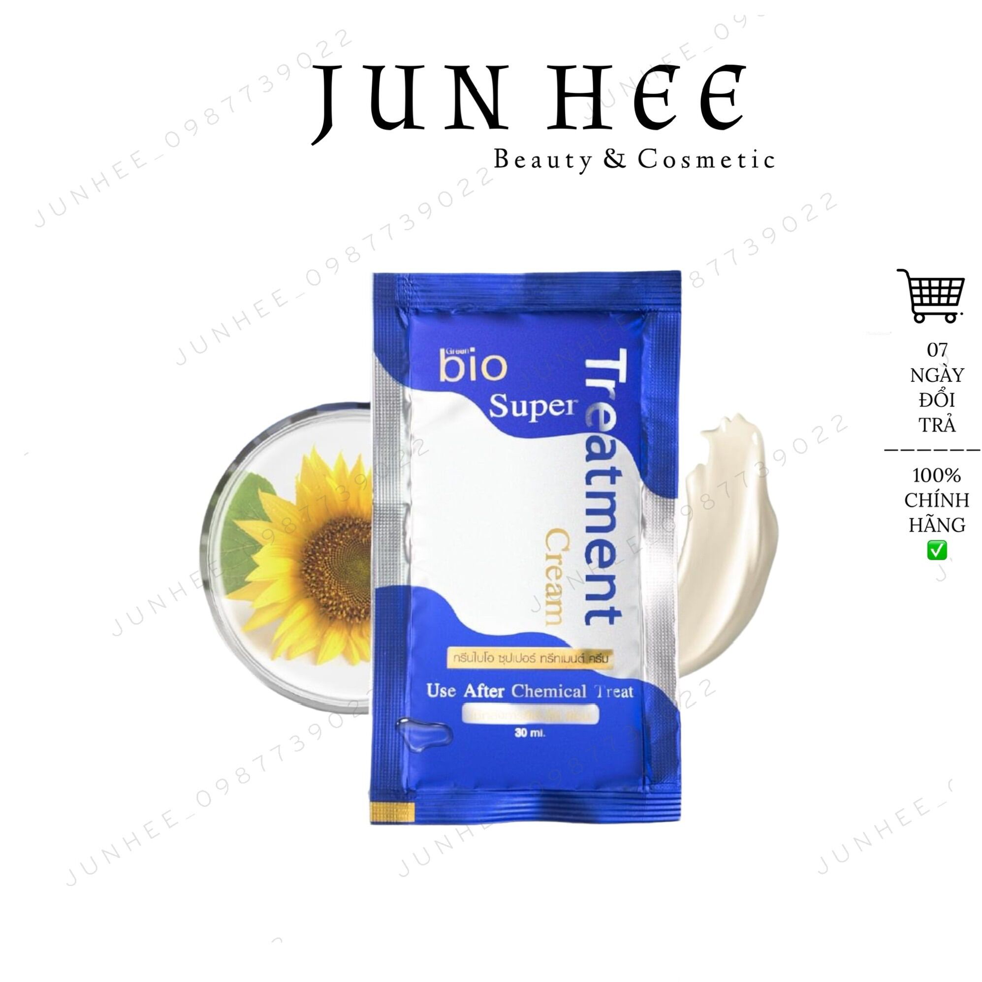 [JunHee AUTH] Combo 5 gói Kem ủ tóc Bio Super Treatment xanh dương Thái Lan