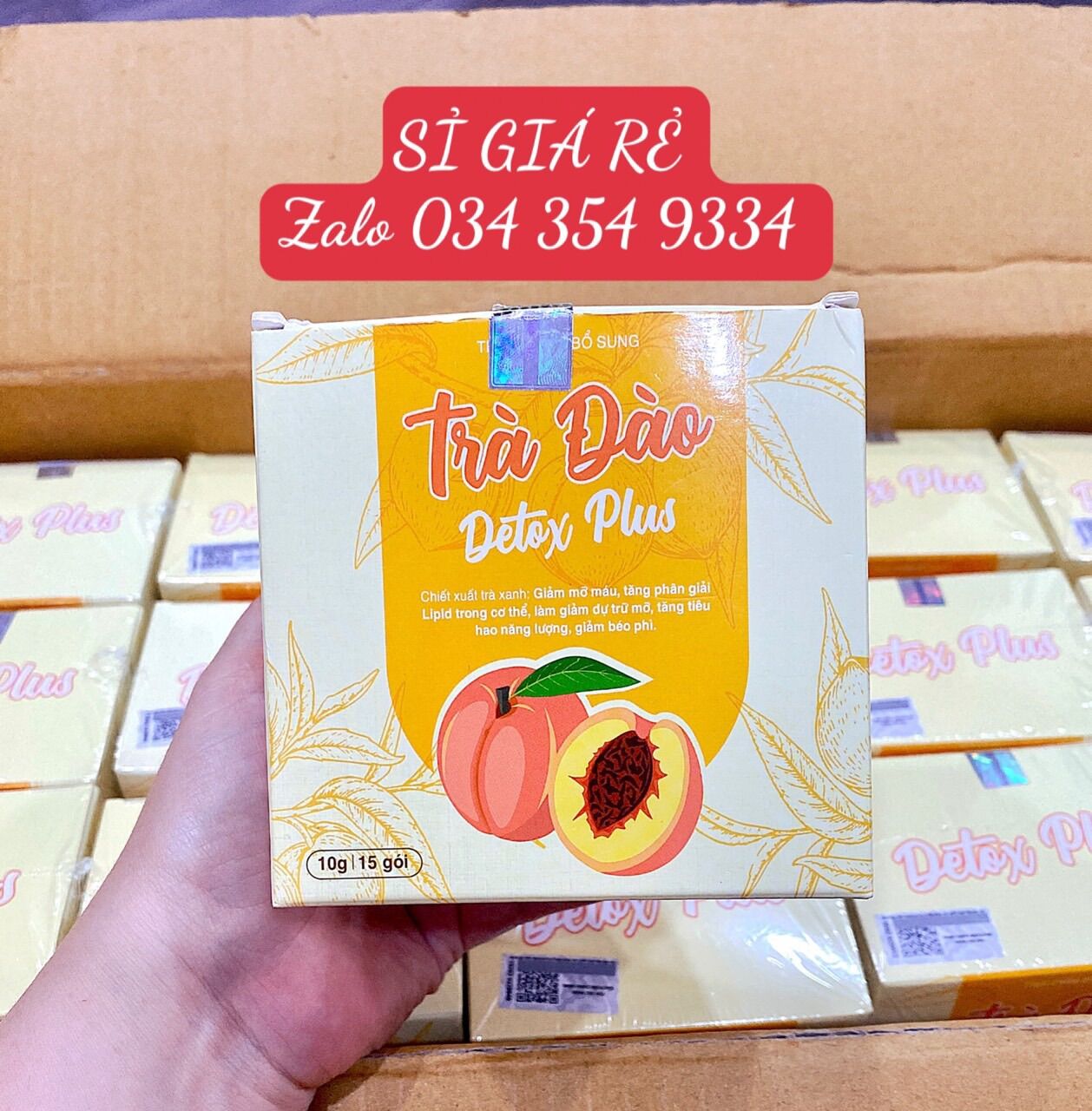 Trà đào giảm cân detox plus, trùm giảm cân, thải mỡ