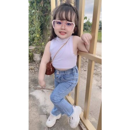 Áo kiểu cổ lọ xinh cho bé