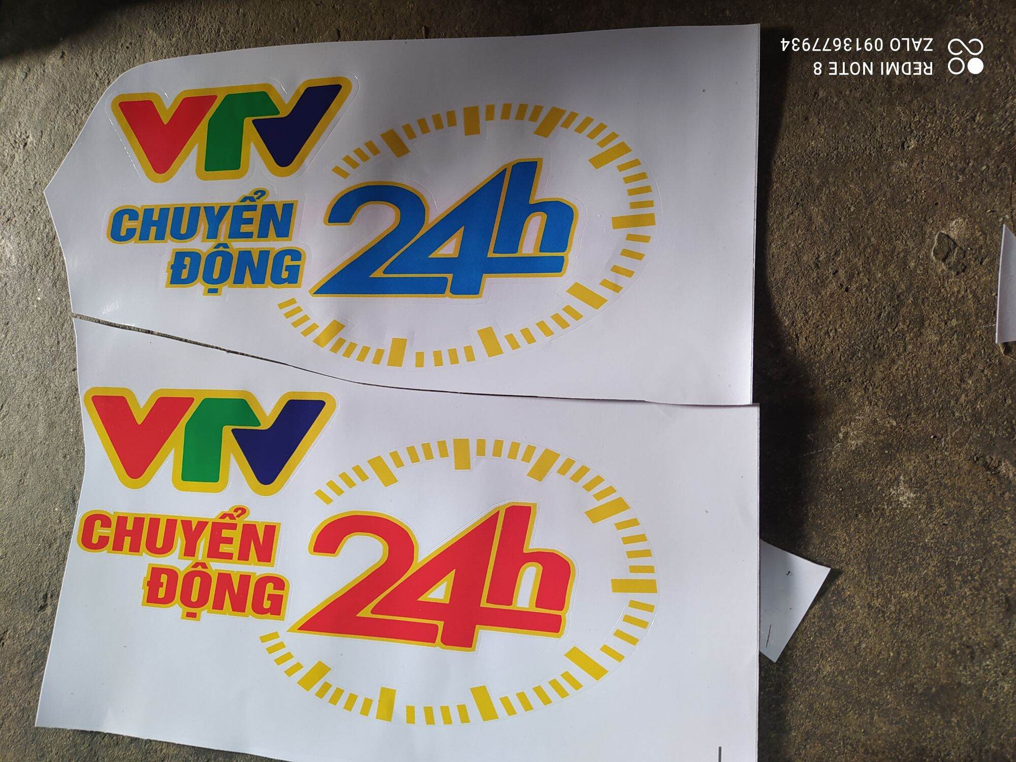 Tem decal chữ vtv  chuyển động tròn dán trang trí xe