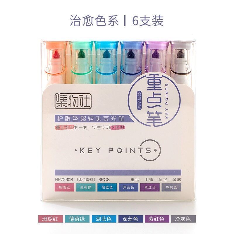 Bộ 6 bút viết dạ quang highlight key points