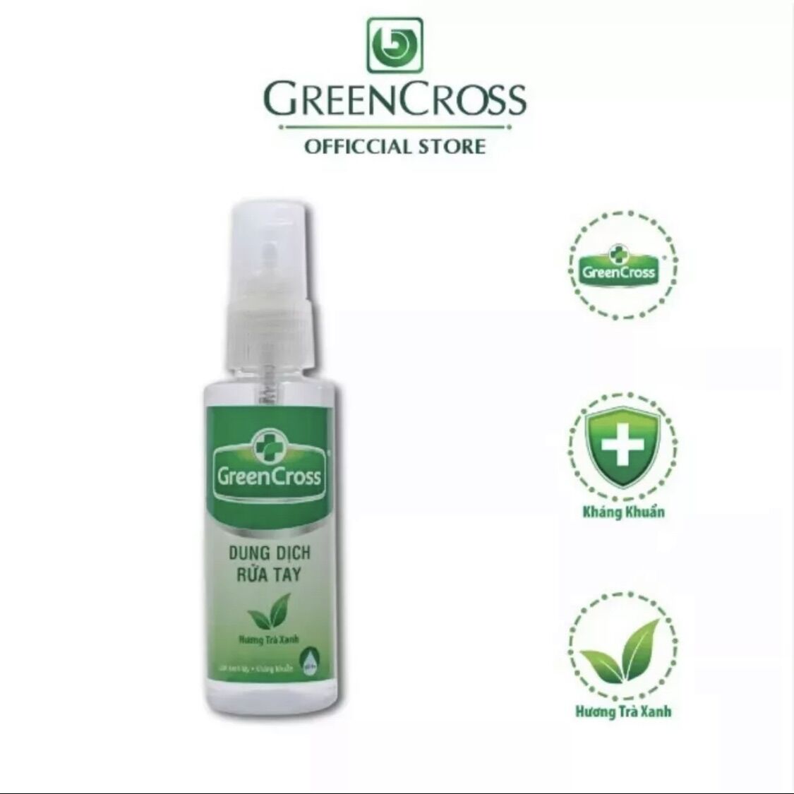 Xịt rửa tay khô Green Cross chai 70ml