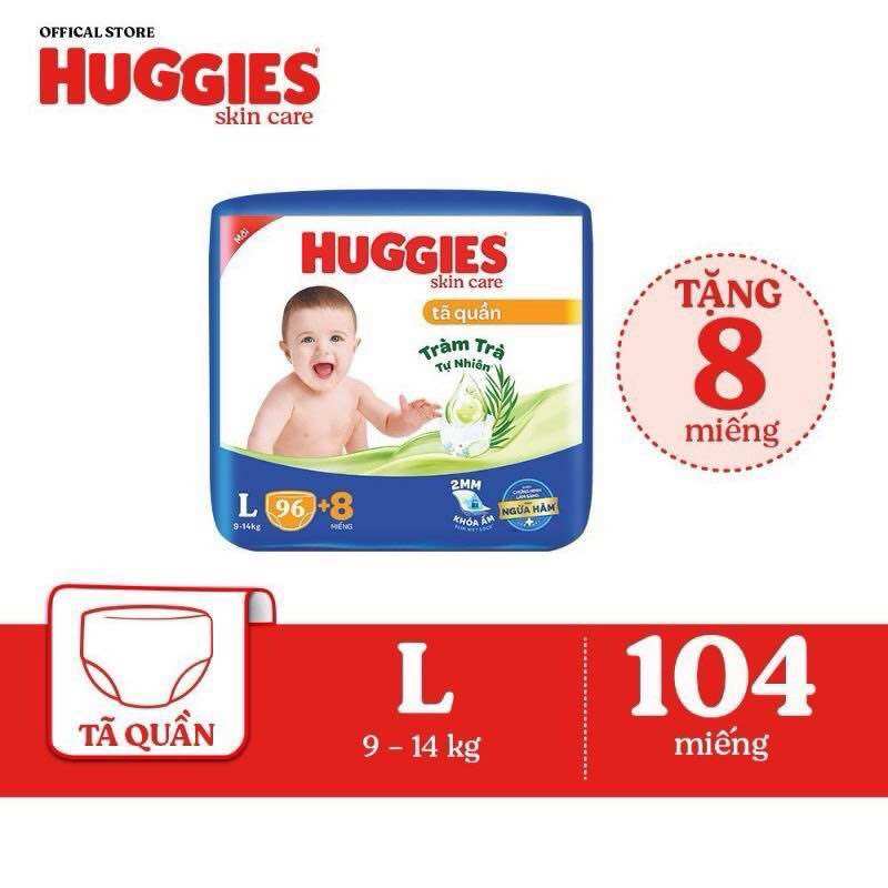 Tã quần huggies l104+8/xl84+4/xxl76+4