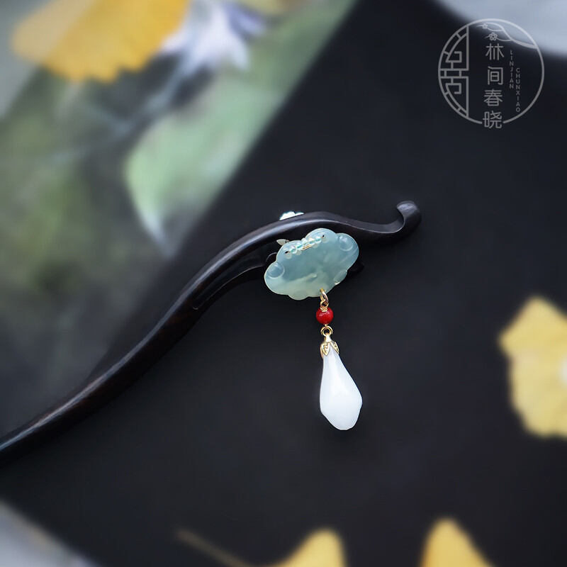 Trâm cài tóc gỗ đàn hương ngọc tụ nham phong cách cổ trâm cài tóc gỗ trâm cài đơn giản hiện đại kiểu trung quốc cao cấp