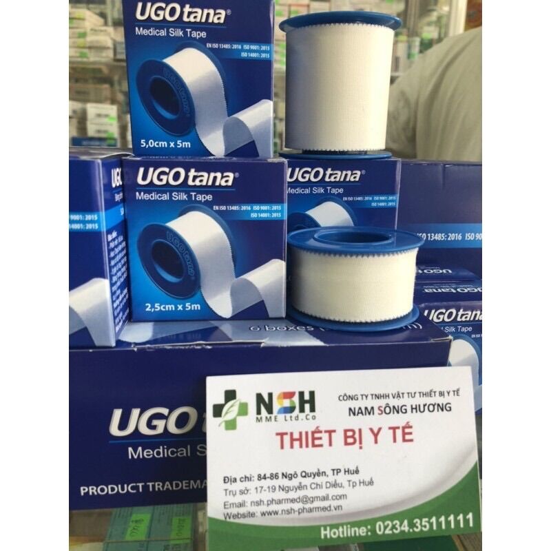 ❤băng keo dính cuộn vải lụa y tế ugotana 2.5cm 5cm băng keo cuộn vải lụa ugo tana ugotana silk tape 1.25cm x4m, 2.5cm x 5m ,5cm x 5m