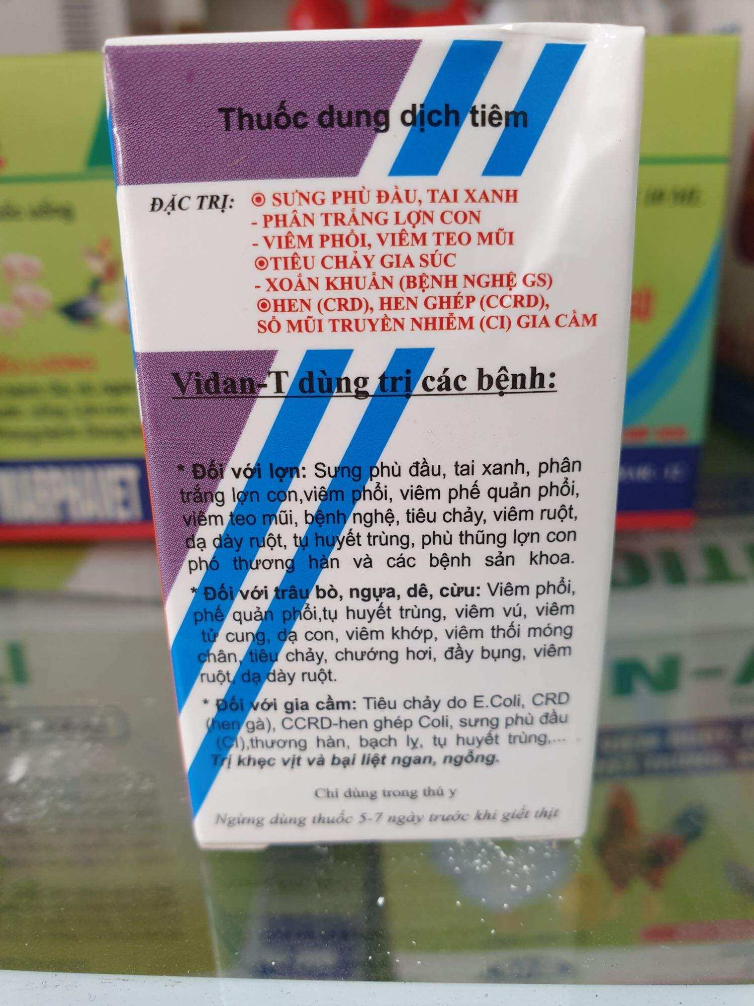Vidan-T 20ml thuốc đặc trị hen khẹc, phù đầu, tiêu chảy gà đá
