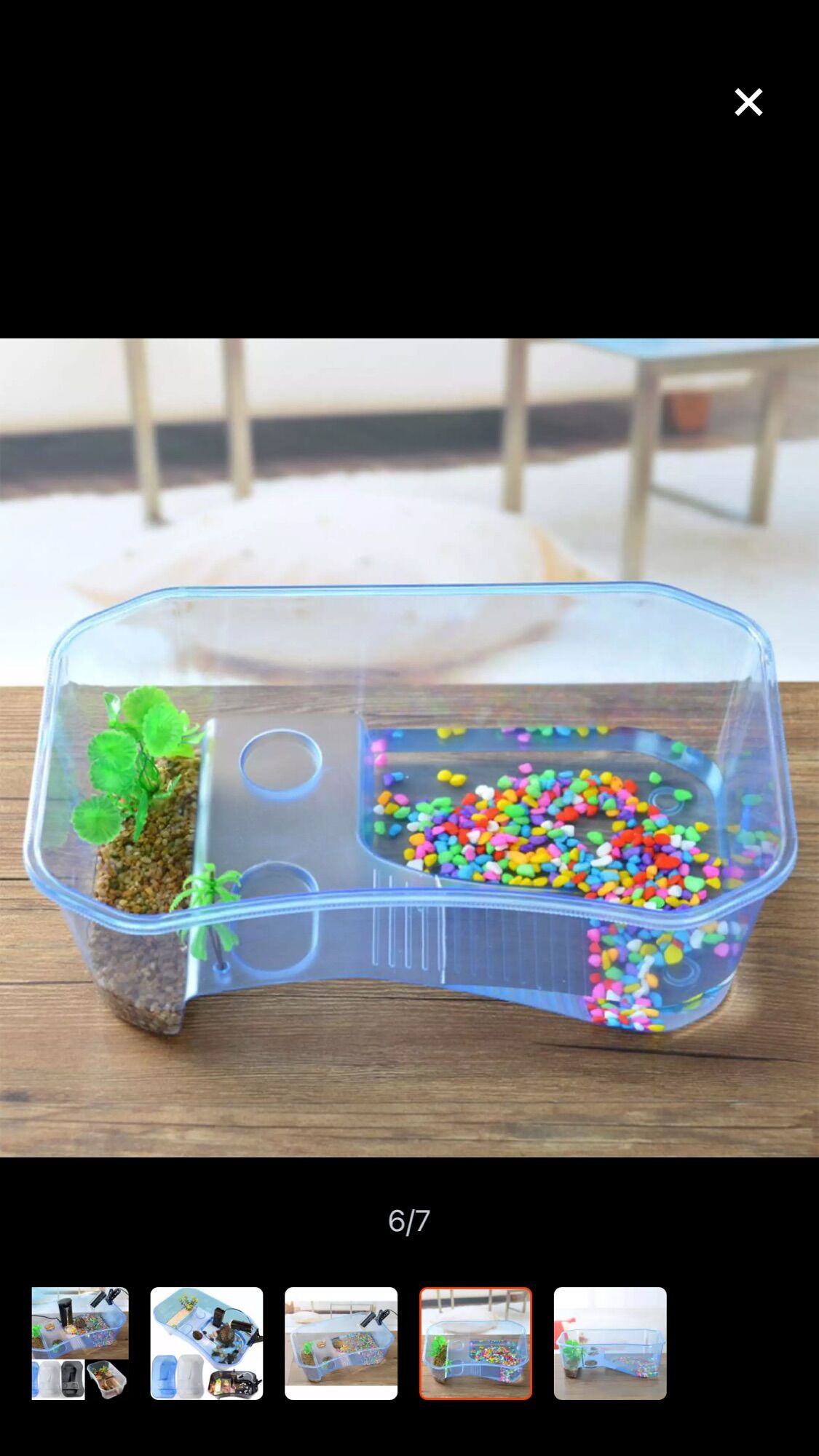 Hồ Nhựa Bán Cạn có cây đá sỏi như hình-S.p chuyên dụng nuôi Rùa kích thước 33x23x15cm
