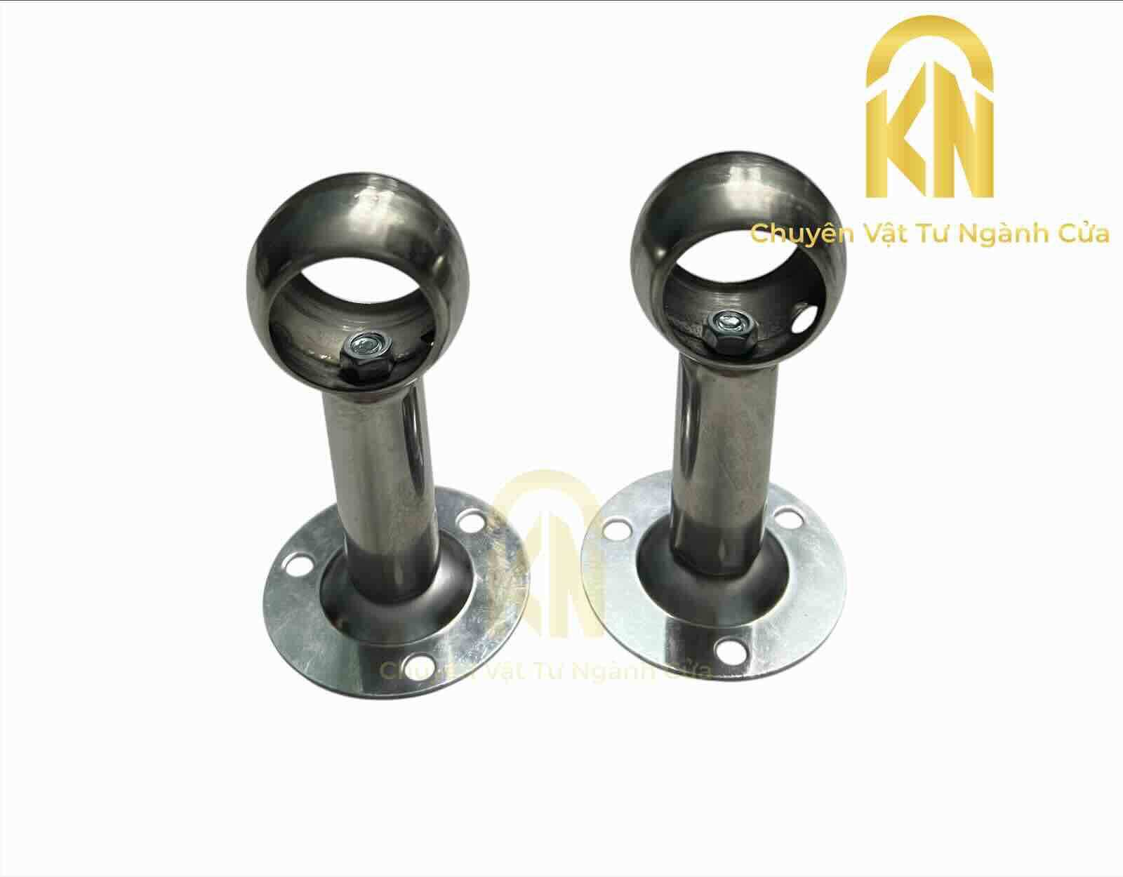 Cốc inox bắt cây phi tròn tủ - rèm cửa ( 1 cái )