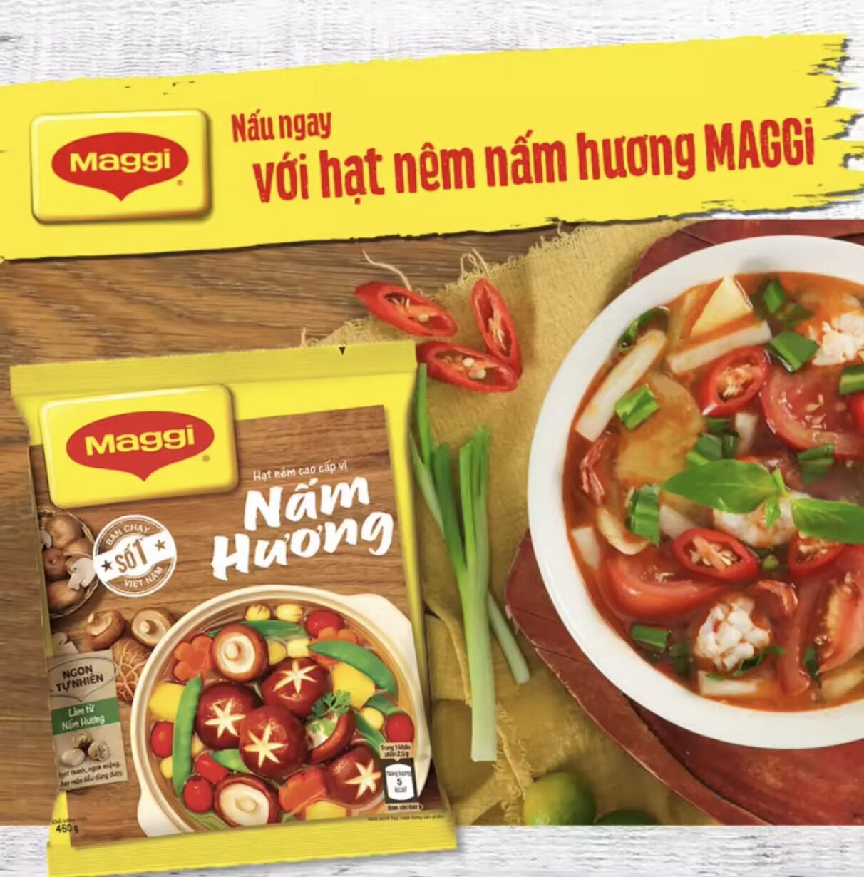 Hạt nêm chay Maggi nấm hương gói 450g