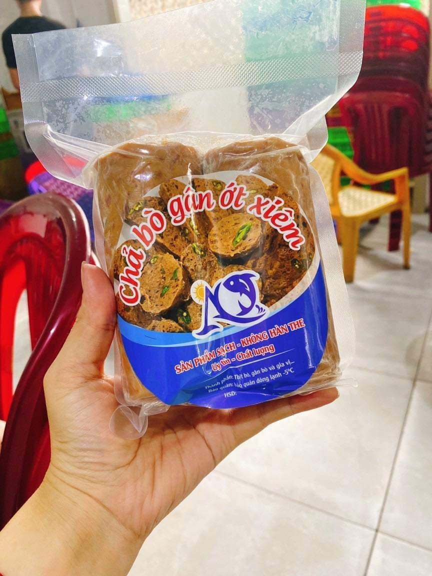 Chả bò ớt xiêm xanh 500gr 2 đòn (giao tphcm)