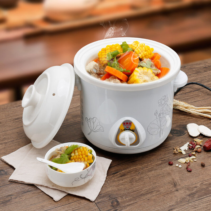 Nồi Hầm Điện Thông Minh Hoàn Toàn Tự Động Nồi Đất Gốm Sứ Sứ Trắng Nồi Nấu Cháo Cho Bé Nồi Hầm Chậm Dưỡng Sinh Mini Gia Dụng