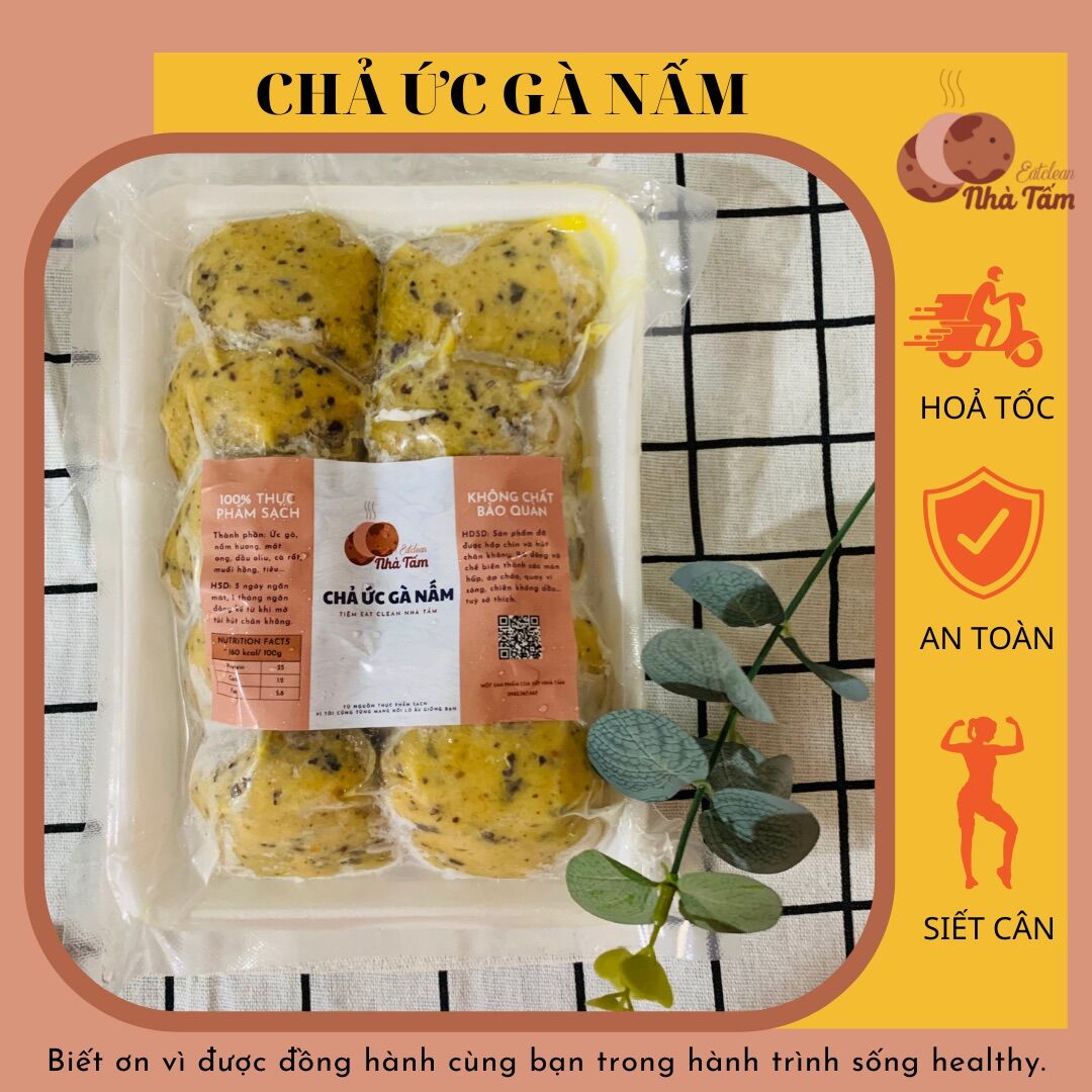 Chả ức gà nấm