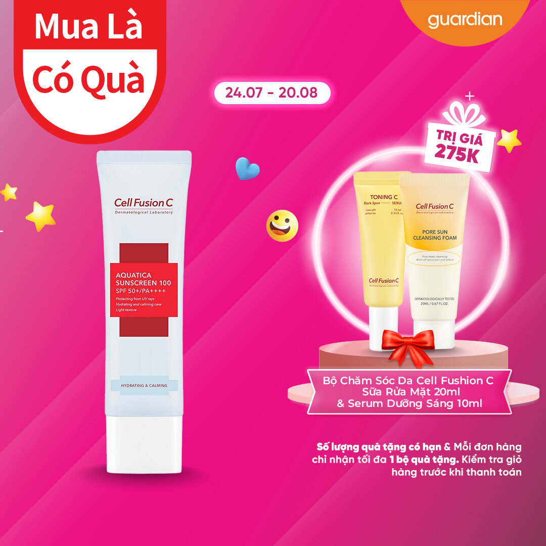 Kem chống nắng cell fusion c cấp ẩm dịu da aquatica sunscreen 100 spf50+ pa++++ 50ml