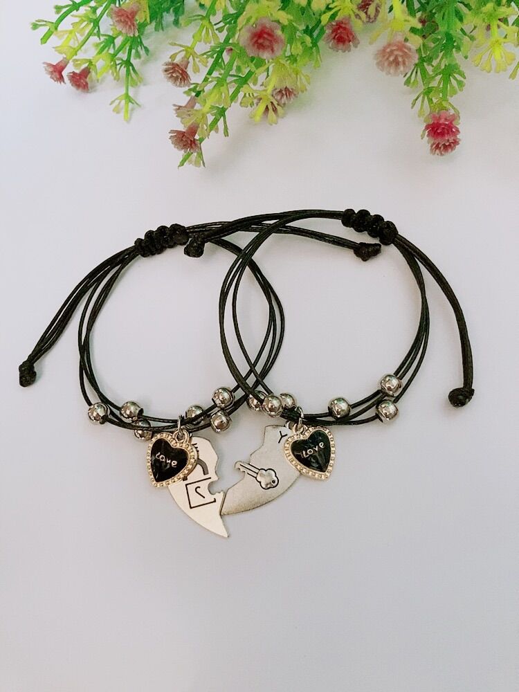 Vòng tay cặp dây gút 2 mảnh ghép trái tim, đa dạng mẫu mã, chất lượng đảm bảo và cam kết hàng đúng mô tả