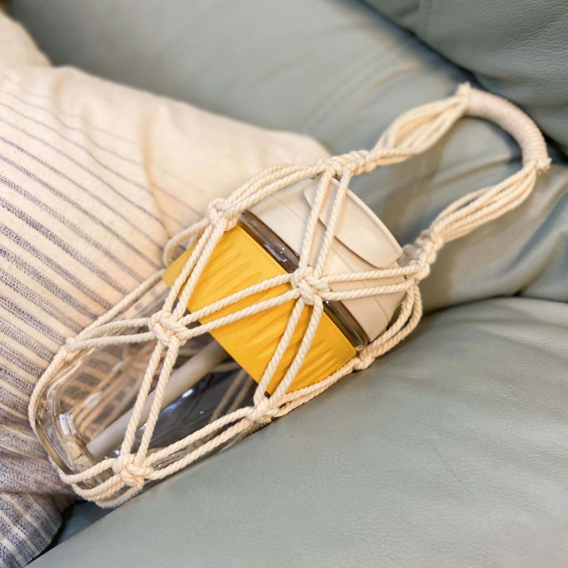 Dây treo bình nước, dây đựng bình nước mang đi thắt macrame