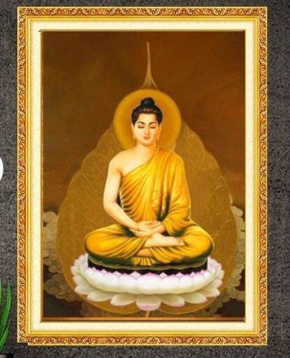 Tranh thêu Phật thích ca lá bồ đề kích thước 43*59cm