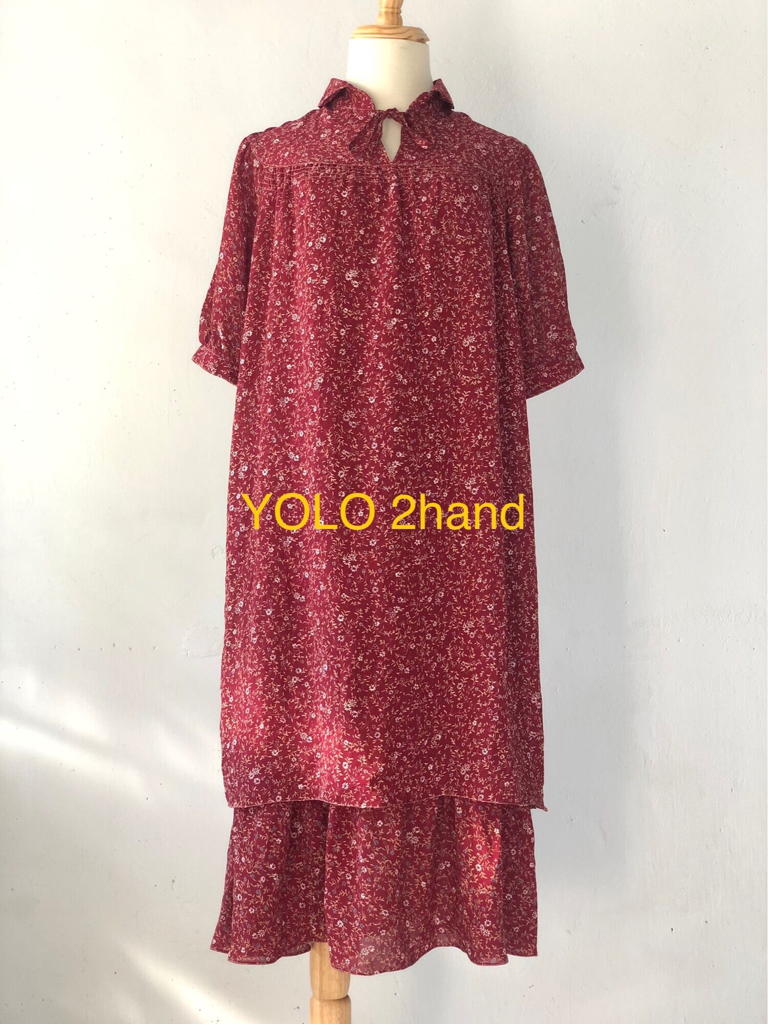 Đầm đuôi cá suông hoa nhí 2hand