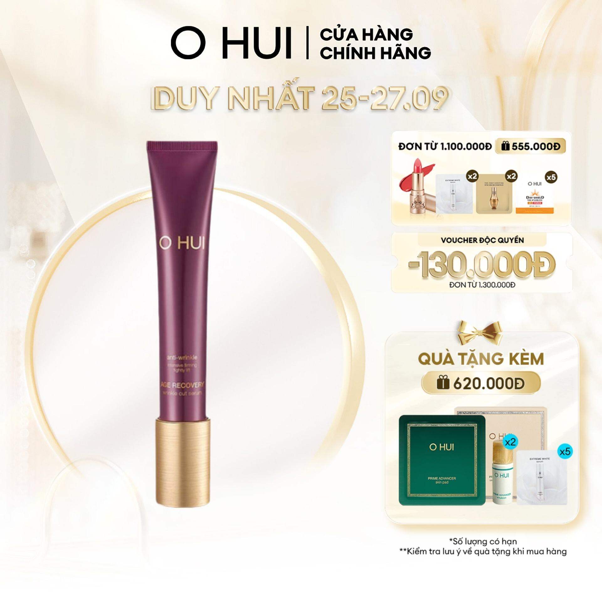 Tinh chất xóa nếp nhăn phục hồi da lão hóa OHUI Age Recovery Wrinkle Cut Serum 30ml