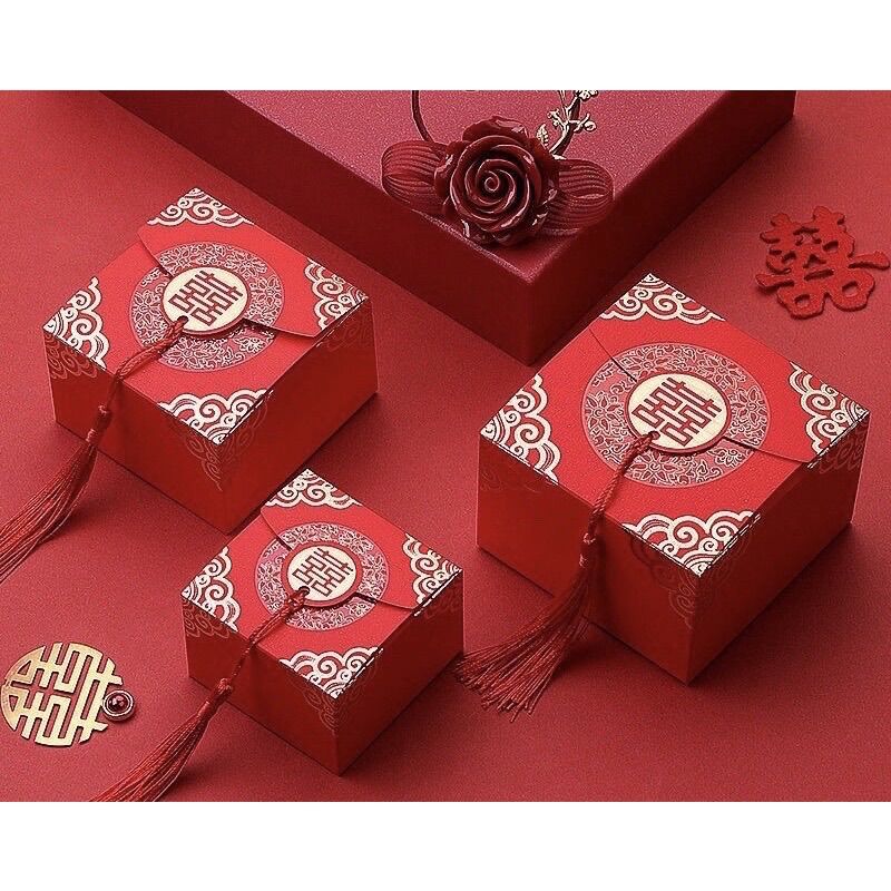 Combo 20-30-50c hộp quà cưới size 8x8 - hộp đựng bánh kẹo