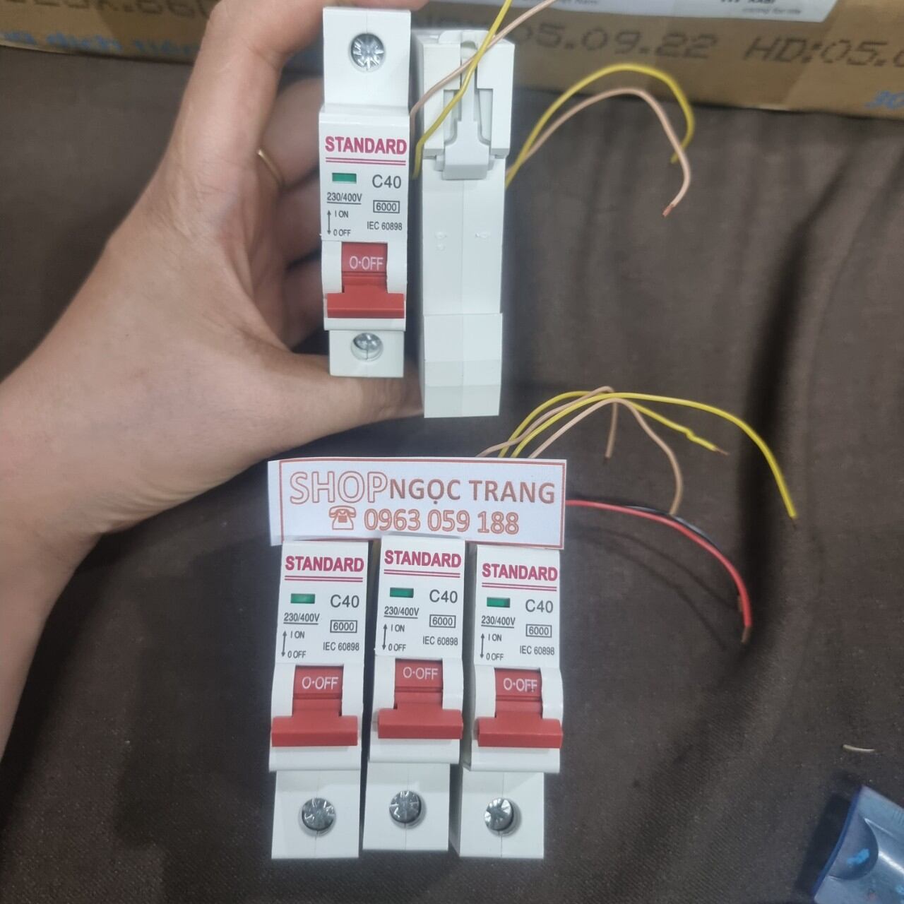 Aptomat 1Pha C50A Có Cuộn Hút Bên Trong Dùng Cho Ổn Áp Lioa Giá 1 cái
