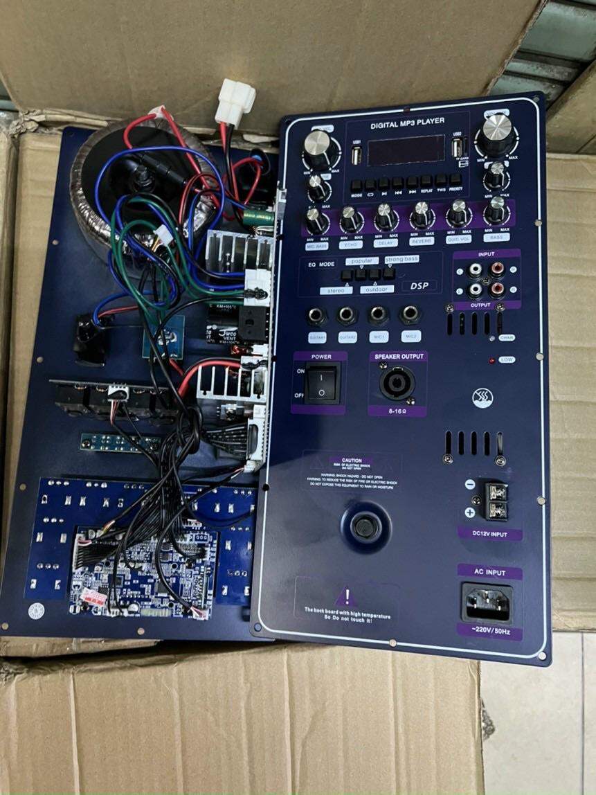 Bo mạch loa kéo công suất lớn 4 tấc đôi | có reverb + EQ + nguồn 36v đôi