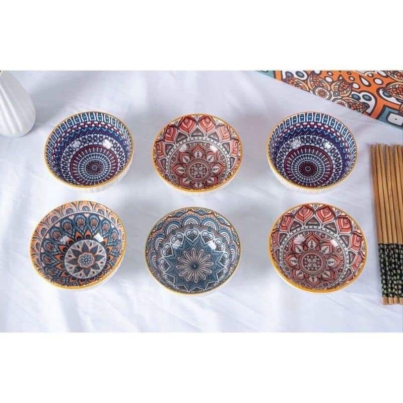 Bộ 6 bát ăn cơm thổ Cẩm- bộ bát thổ Cẩm