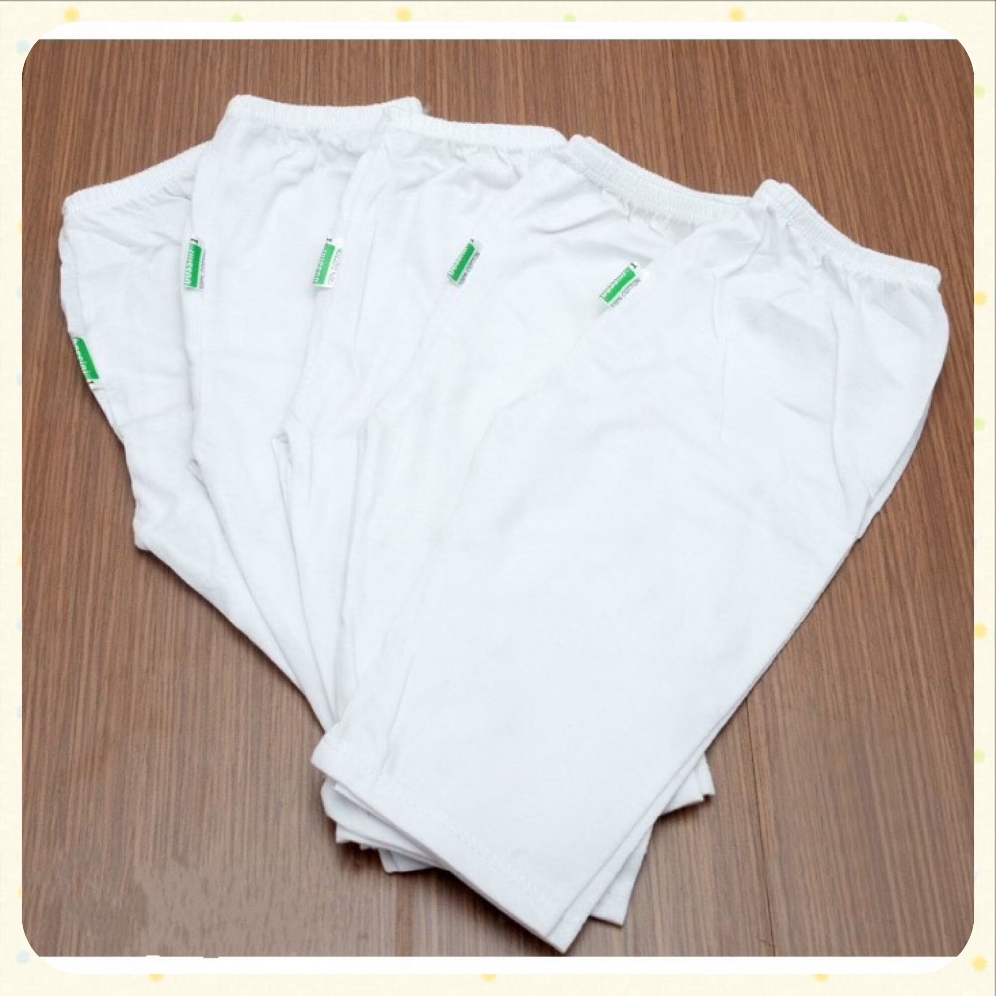 SET 5 QUẦN DÀI TRẮNG BOSSINI VẢI COTTON LOẠI 1 CHẤT ĐẸP MỀM MỊN, THOÁNG MÁT, TỐT CHO DA CỦA BÉ ĐỦ SIZE TỪ 3-20KG