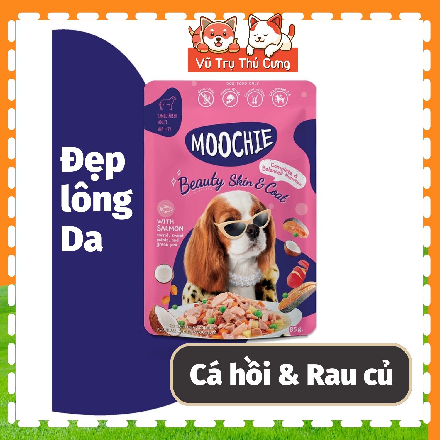 Pate Moochie Sốt Bò, Gà, Rau củ quả dành cho Chó mọi lứa tuổi 85g ( Thái Lan)