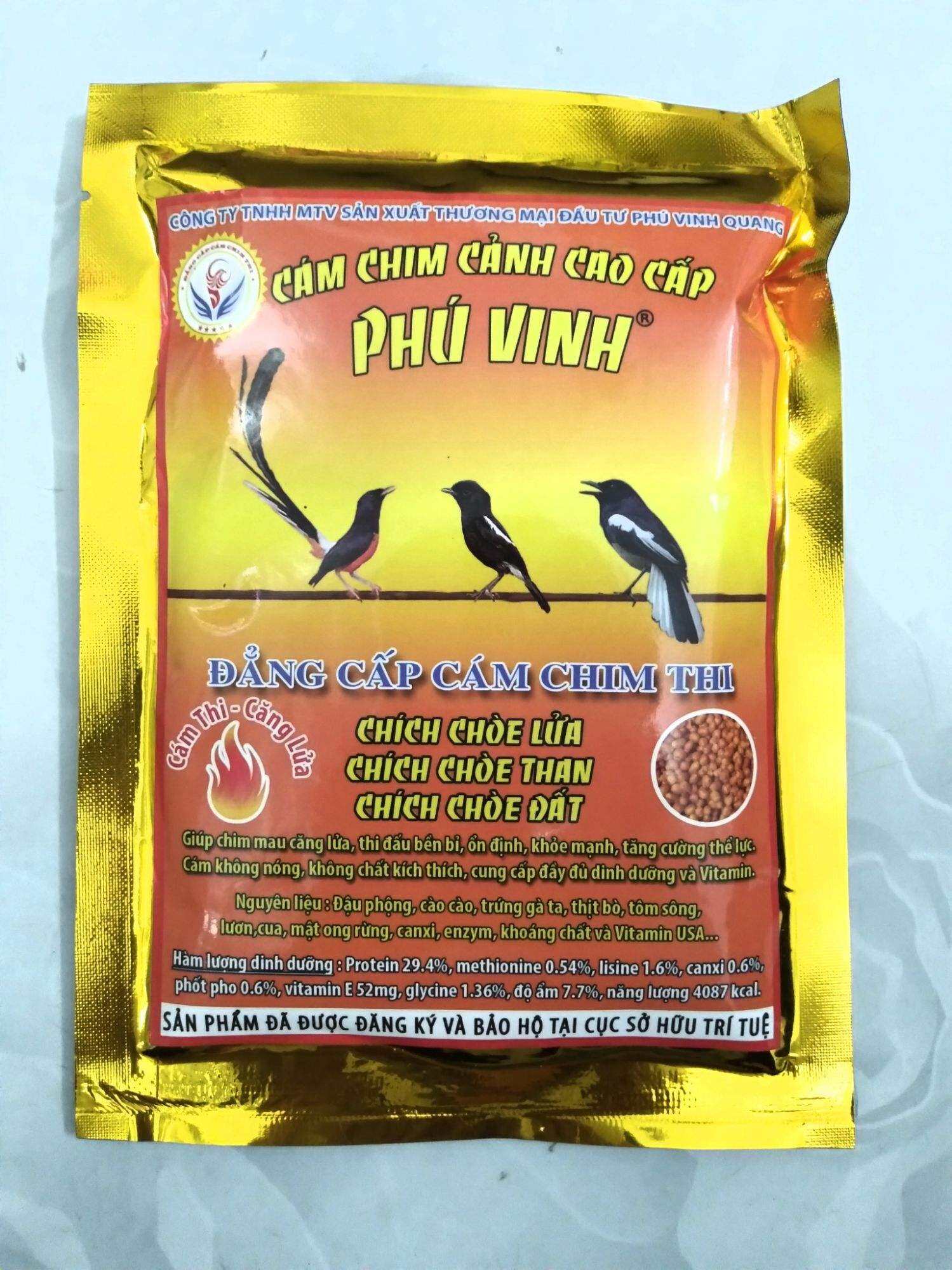 Cám cho chích chòe lửa, chòe than,chòe đất Phú Vinh ( cám thi và căng lửa) 200g