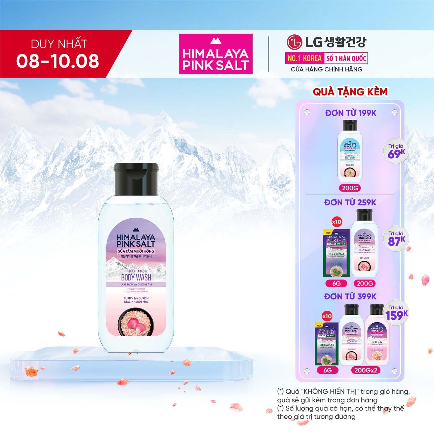 Sữa tắm muối hồng Himalaya Pinksalt 200g