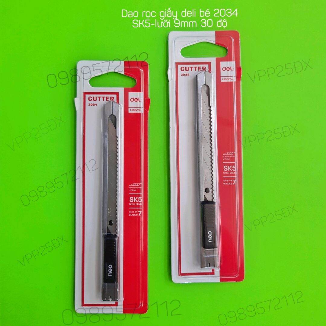 Combo 50 cái dao rọc giấy deli bé 2034 (9mm).