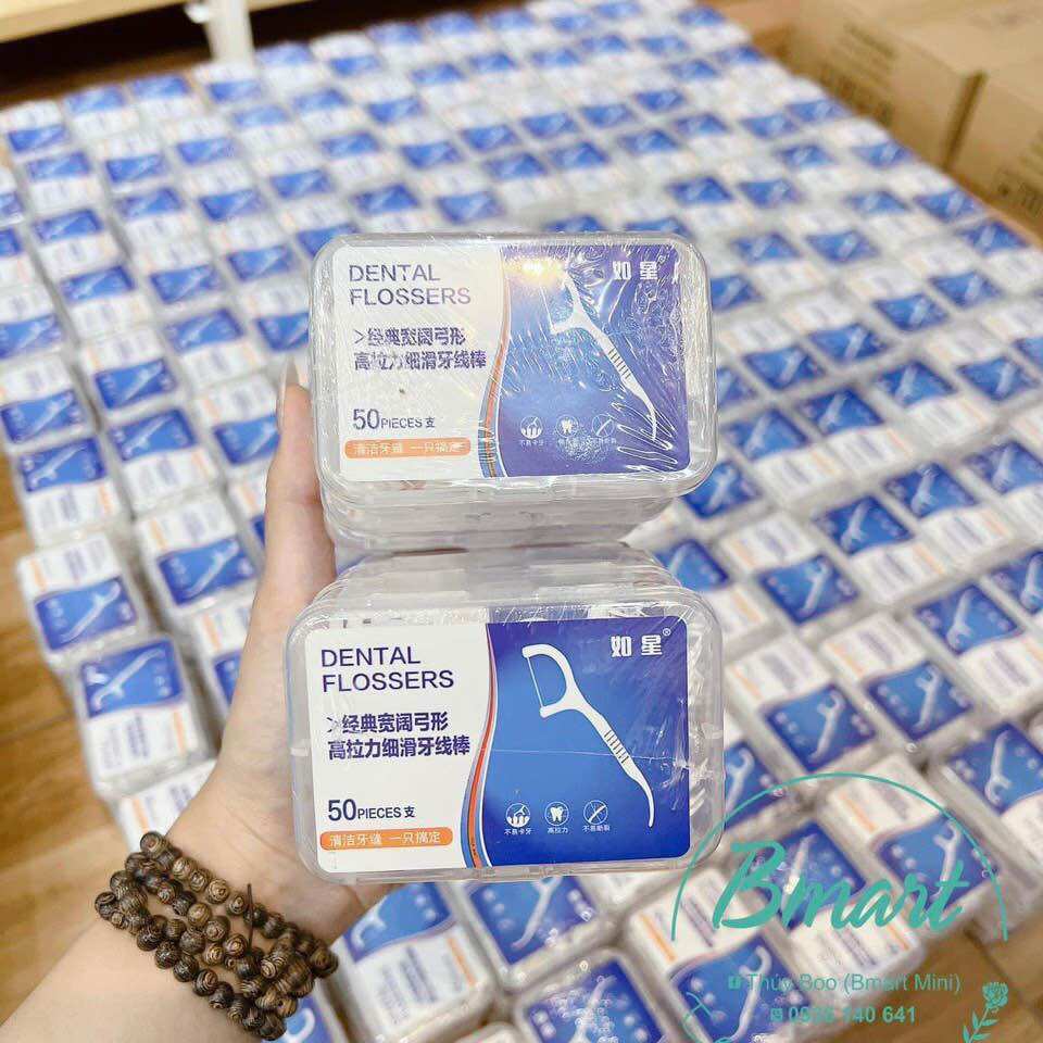Set 12 hộp tăm chỉ nha khoa tăm nhựa nha khoa tiện dụng làm sạch răng