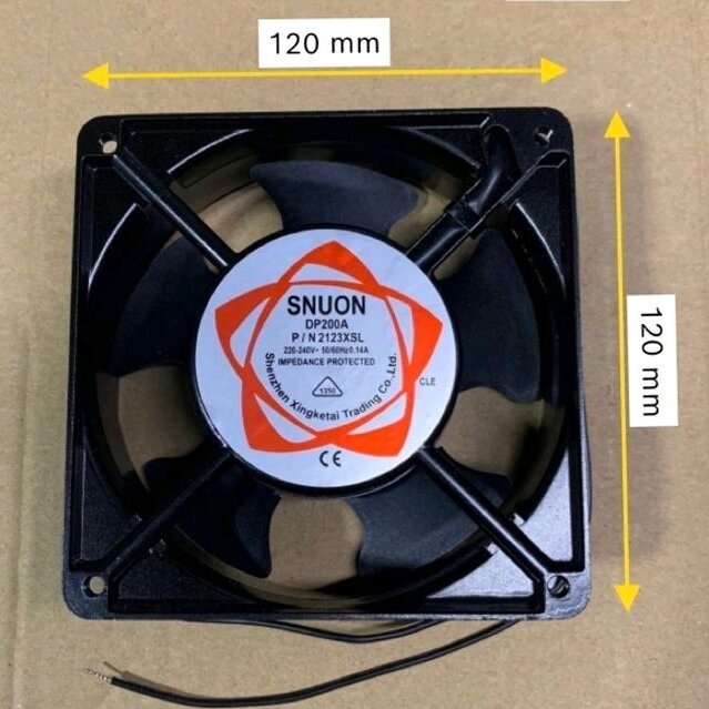 Quạt thông gió hút mùi tản nhiệt - quạt tủ điện DP200A 12 x 12 cm 220V