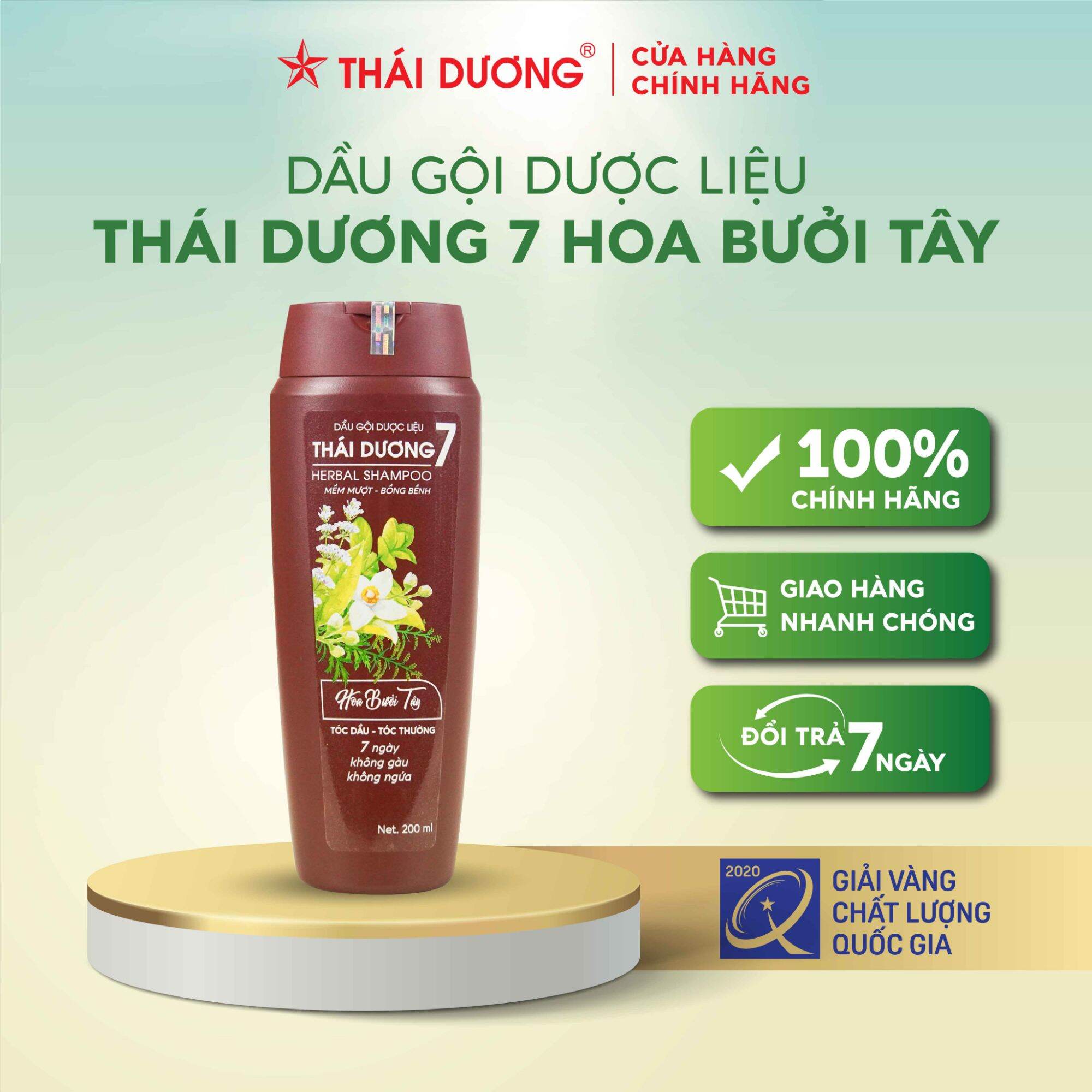 [HCM]Dầu gội dược liệu Thái Dương 7 200ml, 1100ml - giúp tóc mềm mượt, gảm gàu