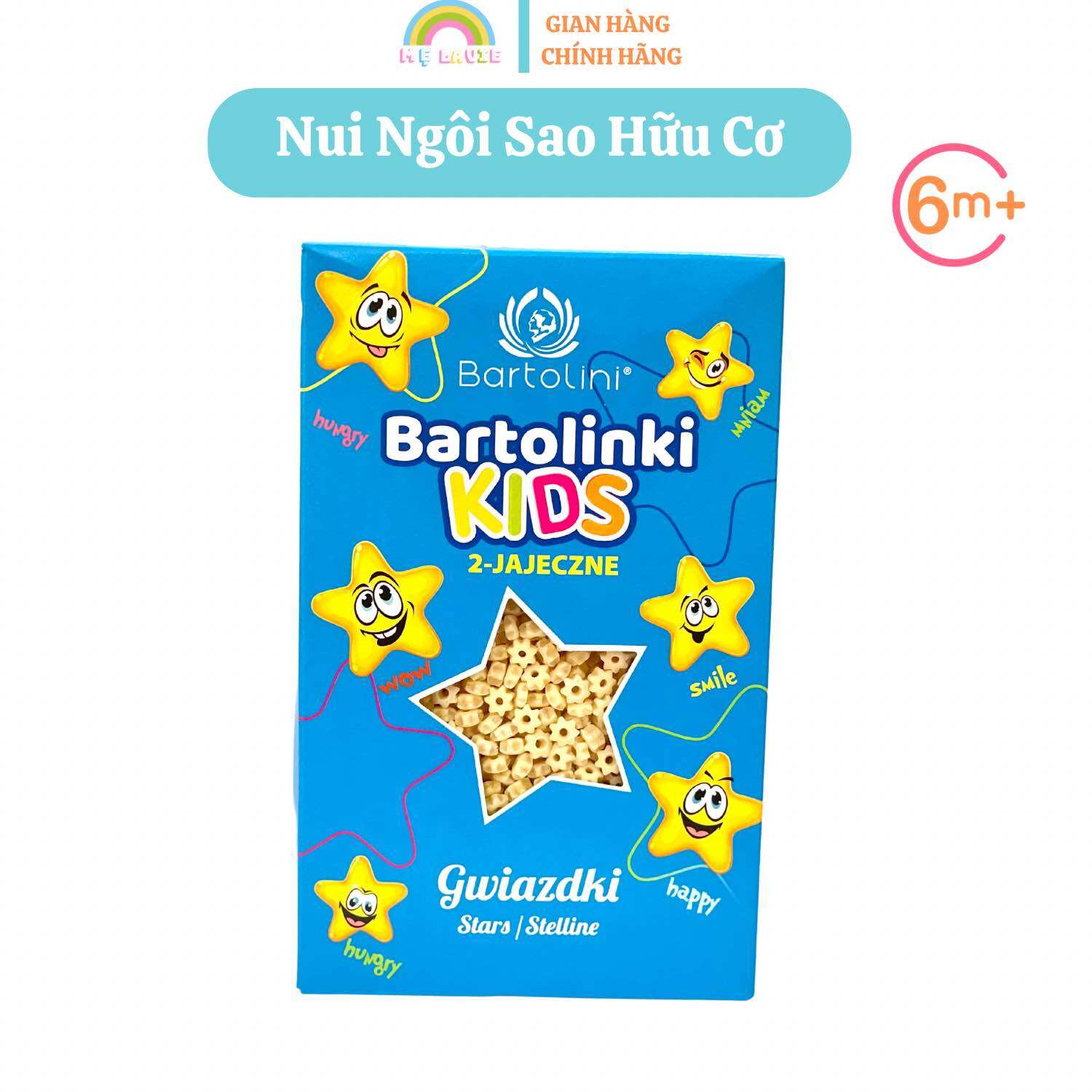 Nui Hữu Cơ Hình Ngôi Sao Bartolini Cho Bé Ăn Dặm