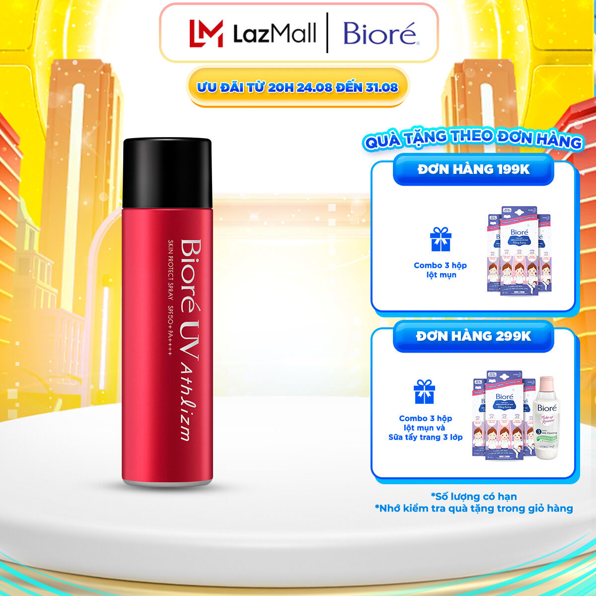 Xịt Chống Nắng Vận Động Chuyên Nghiệp Biore UV Athlizm Skin Protect Spray SPF50+/PA++++ 90G