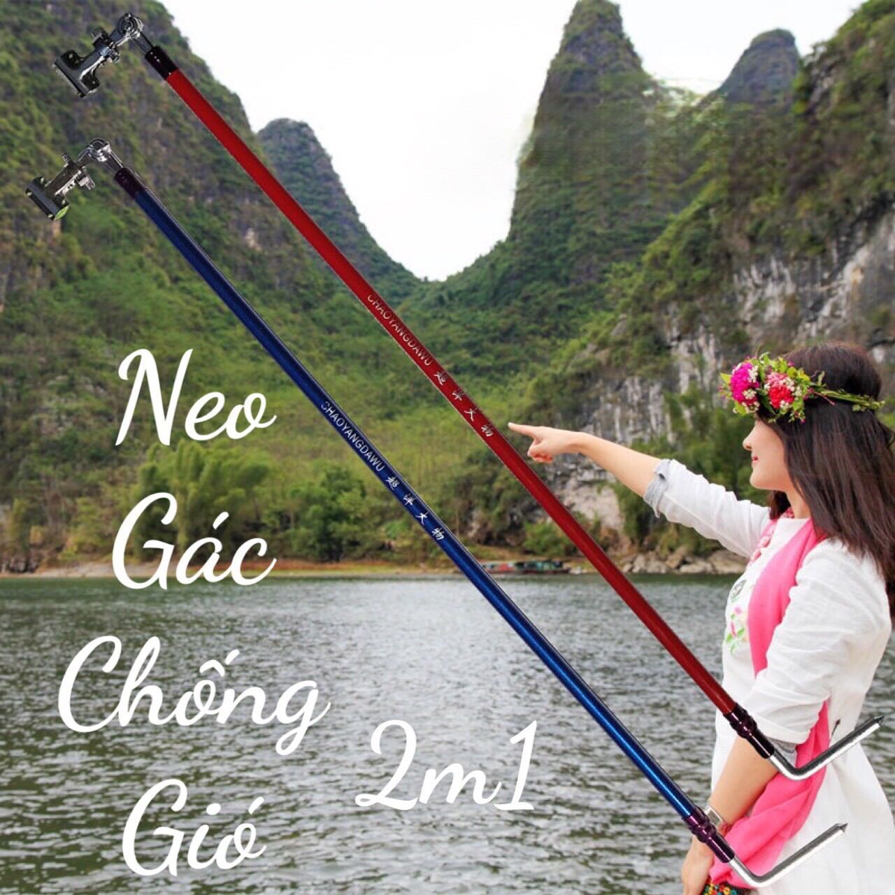 Gác cần chống gió carbon cao cấp 2m1